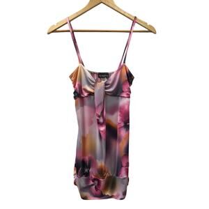 Say Anything Top Womens Small Tunic Pink Orange Black Gray Purple